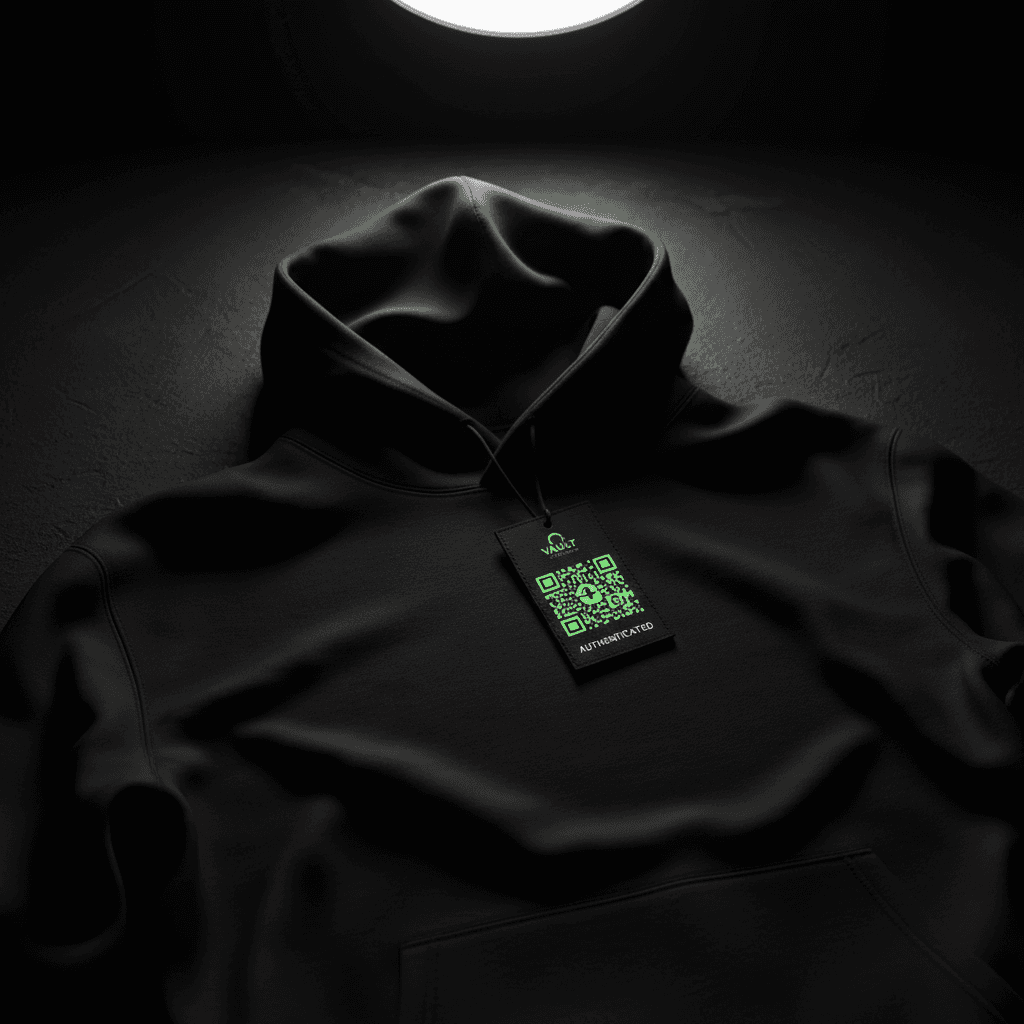 Vault Authentication Label on high-end streetwear